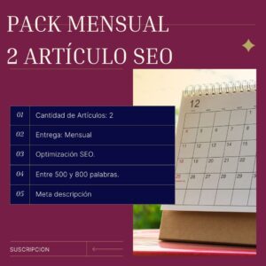 Pack mensual 2 articulos seo
